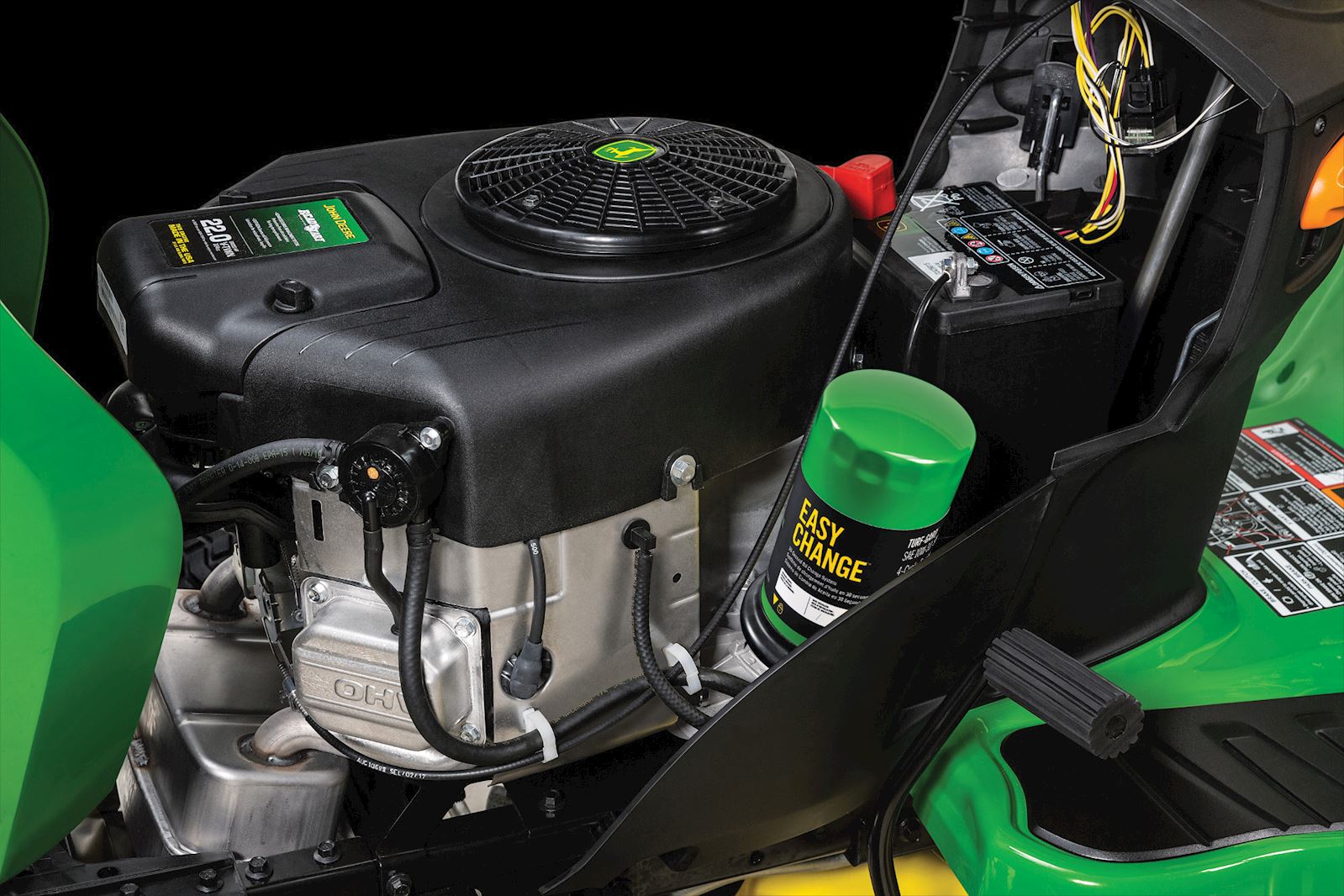 The Easy Change Oil System for E Series Mowers